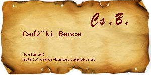 Csáki Bence névjegykártya