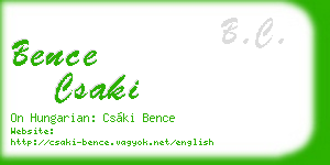 bence csaki business card